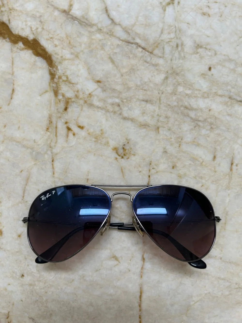 Ray-Ban Aviator Sunglasses - Gradient Blue to Brown Lenses - Picture 1 of 7